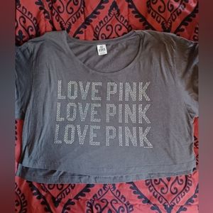 Like new Victoria's secret pink cropped short sleeve shirt size medium